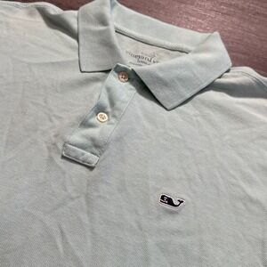Vineyard Vines Polo Shirt Mens Small Blue Whale Logo 100% Cotton Pique Classic